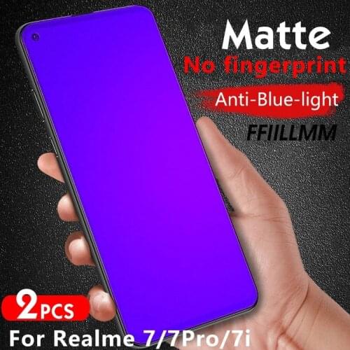 2Pcs/lot Anti Blue Light Tempered Glass For Realme 7 Pro 7i C17 Matte Screen Protector For OPPO Realme 7 Pro Protective Glass
