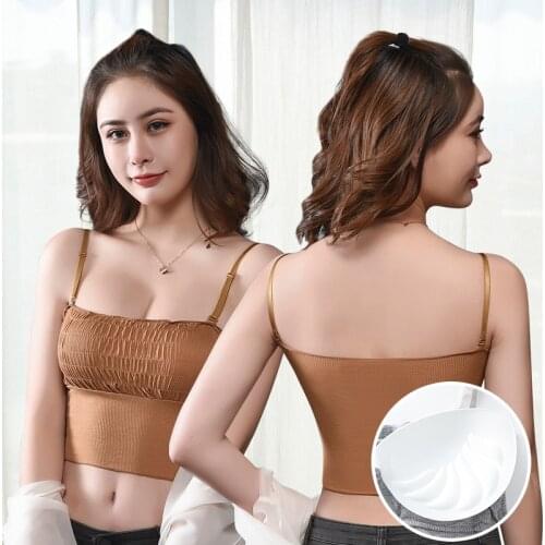 Women Sexy Crop Top Tube Tops Summer Crop Tops Sexy Lingerie Seamless Underwear Padded Bustier Bandeau Wrapped Chest Underwear