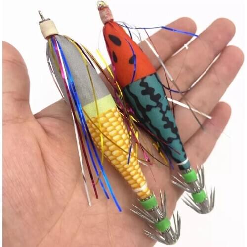10Pcs 7g/10.5cm Fishing Lure Squid Hook Jigs Octopus Cuttlefish Shrimp Baits with beard Luminous Lures Fishing Tackle