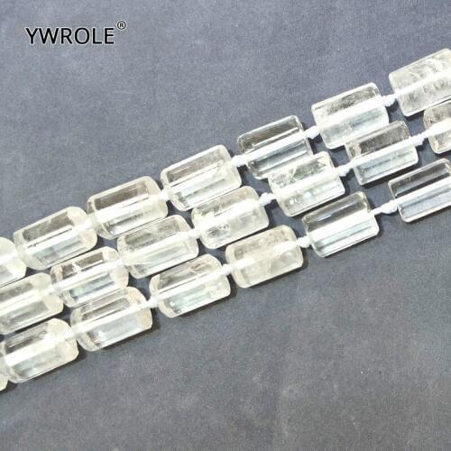 100% Natural White Quartz Cylindrical Shaped Facted Beads For Jewelry Making DIY Bracelet Necklace 11*16 mm Strand 15" Handmade