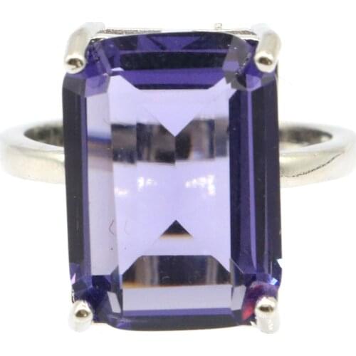 12x7mm Stunning Created Smokey Topaz For Ladies Fine Jewelry Daily Wear Silver Rings Wholesale