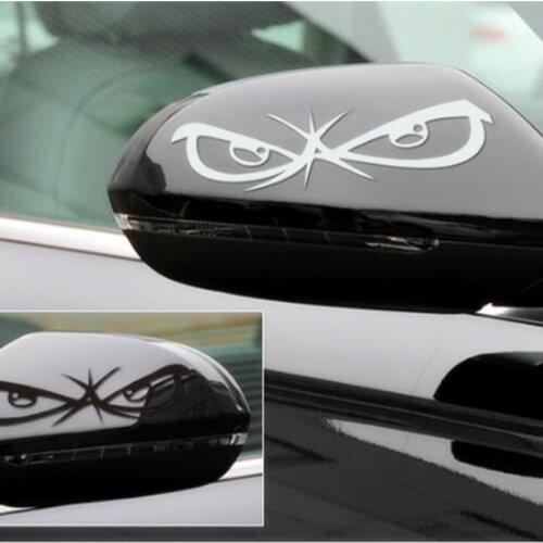 New 3D 2pcs Car Auto Eyes Face Rearview Mirror Stickers Body Styling Wall Decal For BMW VW AUDI FORD TOYOTA HONDA KIA JEEP VOLVO