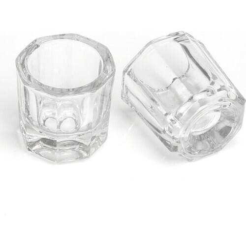 2pcs Crystal Acrylic Cup Equipment Nail Jar Art Art Mini Tool Nail Octagon Bowl Dish Glass Crystal Liquid Cup U8O5