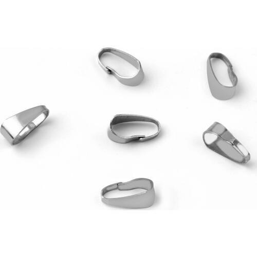 3.8x9mm Stainless Steel Pinch Clips Bail Connectors Jewelry Findings DIY Making Wholesale