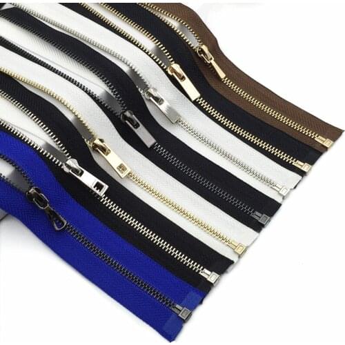 3# metal zipper for sewing 2pcs 60cm 70cm 80cm black white coffee kids coat clothes dress jacket zip repair copper teeth
