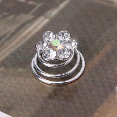 32CE 10PC Bridal Wedding Pearl Flower Hairpins Swirl Spirals Twist Tiara Hair Jewelry