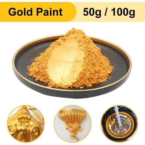 50/100g Gold Pearl Pigment Mica Powder Gold Paint for Art Crafts Automotive Cosmetics Ceramic Powder Coating Epoxy Pigment