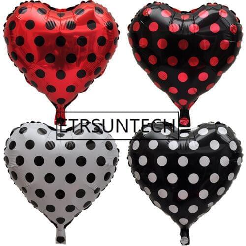 500pcs/lot Ladybug Dot Heart Foil Balloons 18inch Globos Wedding Birthday Party Decorations Kids Anniversary Supplies