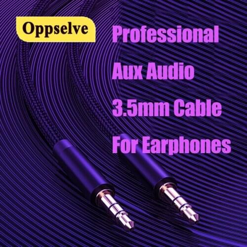 Aux Cable 3.5mm Jack Audio Cable For Earphone Headset PC Computer Car Xiaomi Redmi Oneplus Cord Jack 3.5 Aux Nylon Wire Cable