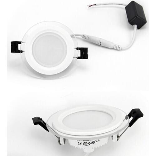 DHL Free ship 6W 12W 18W LED Panel Downlight Square Glass Panel Lights High Brightness Ceiling Recessed Lamps For Home AC85-265V