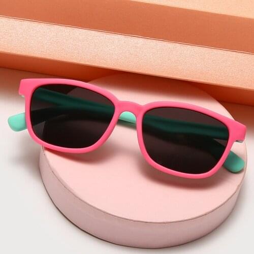 With Bag Rubber Baby Girl Kids Polaroid Sunglasses Children Heart TR90 Black Pink Heart Sun Glasses for Kids Polarized Sunglass