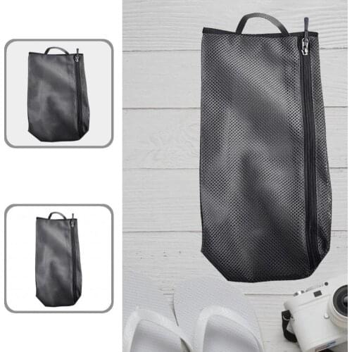 Easily Carry High Quality Travel Shoe Bags Storage Breathable Organizer Dark Gray Storage Pouch Hanging Band for Adult