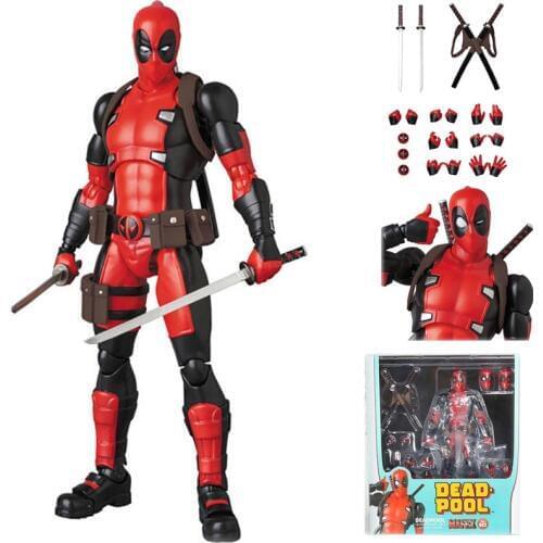 Deadpool Figure Mafex 082 Change Head Deadpool PVC Action Figure Toy Doll Christmas Birthday Gift
