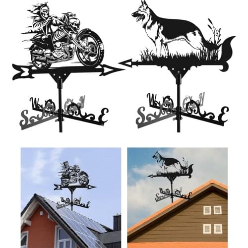 2pcs Art Weathervane Weather Vane Retro Garden Stake for Cupola Outdoor Farm Scene Metal Garden Stake Home Weather Vane