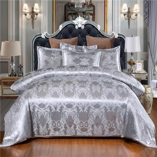 European faux silk jacquard classic duvet cover set single twin double queen king super king size bed linen set without sheet