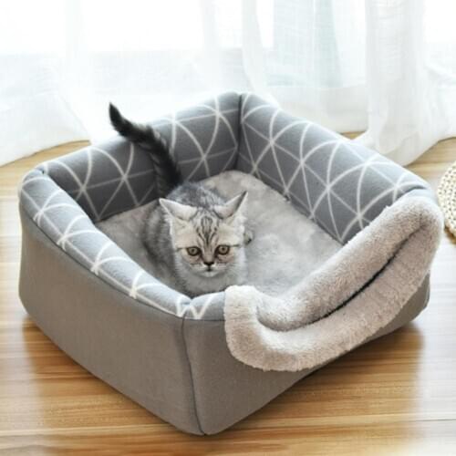 New Pet Cat Dog Nest Dual Use Warm Soft Sleeping Bed Pad For Pet Non-slip Breathable Cat House Dog Sleeping Washable Mat Blanket