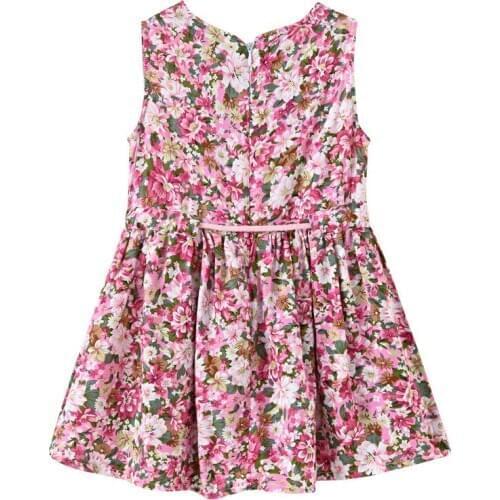 Summer Hot Selling Girls Dress Korean-style Vacation Style Floral Dress Princess Sweet Dress Send Topee