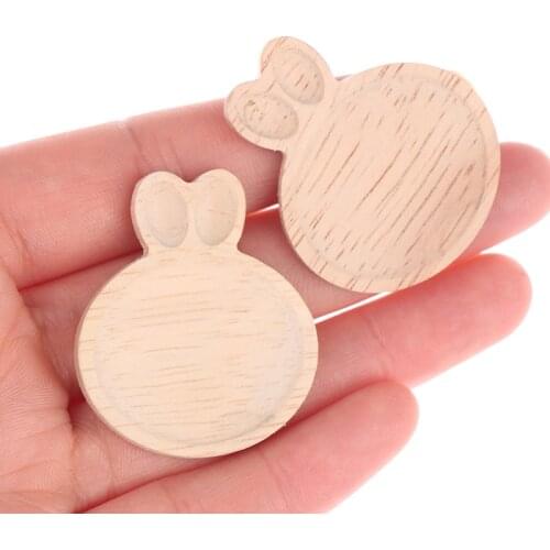 1Pcs 1/12 Dollhouse Miniature Wooden Rabbit Shape Plate Simulation Tray Model for Doll House Decor