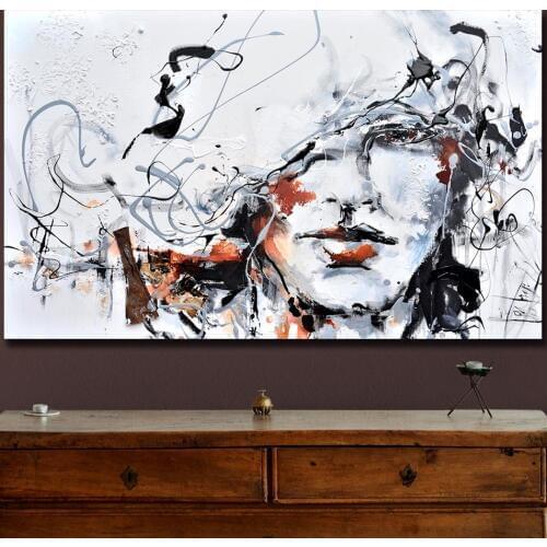 Fashion Oil Painting Graffiti Art Abstract Girl Home Decor on Canvas Modern Wall Art Canvas Print Poster Canvas Painting