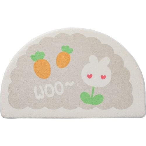 Cartoon semicircular floor mat door mat into the door bathroom absorbent non-slip Bath rugs bathroom bedroom soft door carpet