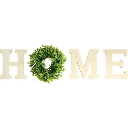 Home Sign Kit Creative Rustic Wooden Home Letters Sign With Artificial Wreath Wall Home Decor