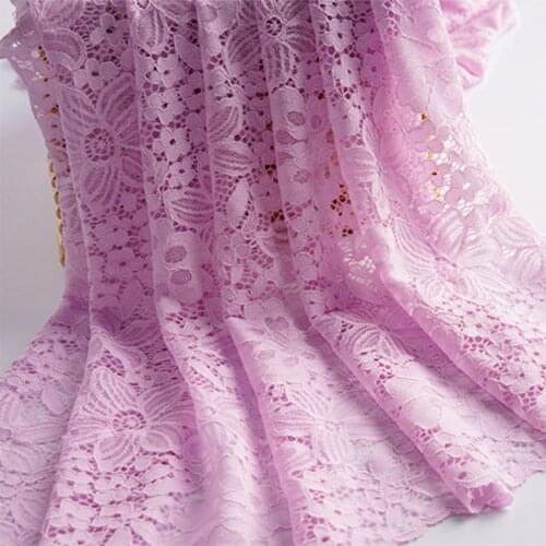 Delicate Water Soluble Lace Fabric 4 Colors Alencon Flower Embroidered Fabric Hollowed Bridal Gowns Fabric 57" Wide By The Yard