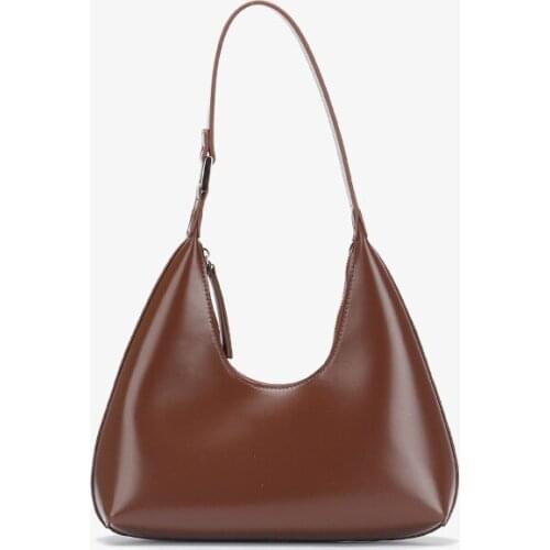 2021 New Trendy Underarm Bag Middle-aged Baguette Bag Shiny Fashion All-match Shoulder Bag Cow Leather women bag