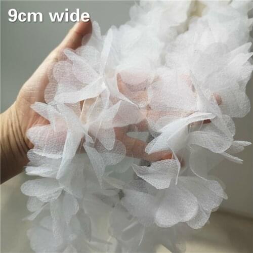 The New Bubble Organza Hand-woven Applique Lace Ribbon Ladies Children Wedding Dress Hat Skirt Shoulder Strap Fairy Decoration