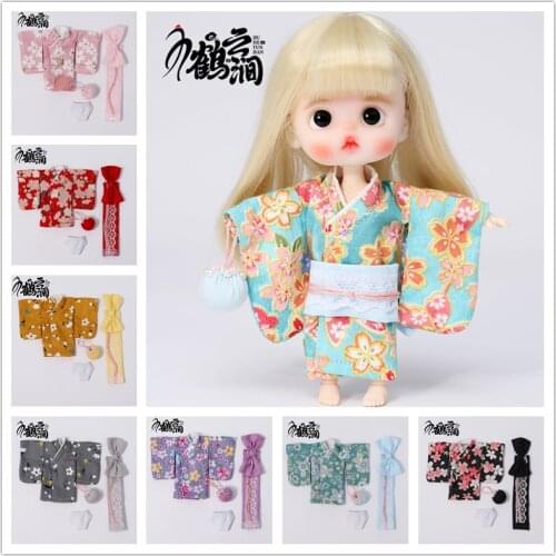 OB 11 baby clothes obitsu 11 GSC plain kimono antique multicolor pattern baby clothes spot set