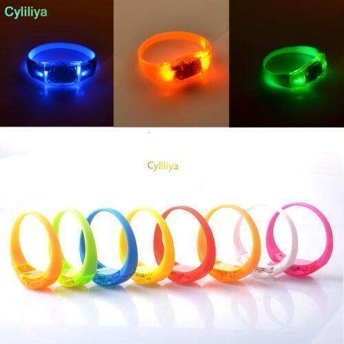 300pcs Wholesale Voice Control LED Bracelet Sound Activated Glow Bracelet For Party Clubs Concerts Dancing Prom Decoration