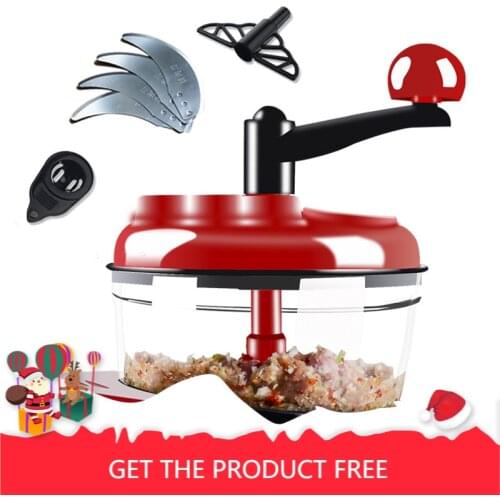 Send 4 Blade) Meat Grinder Manual Shredder Multi-functional Chopper Vegetable-cutting Machine Household Vegetable Cutter Creati