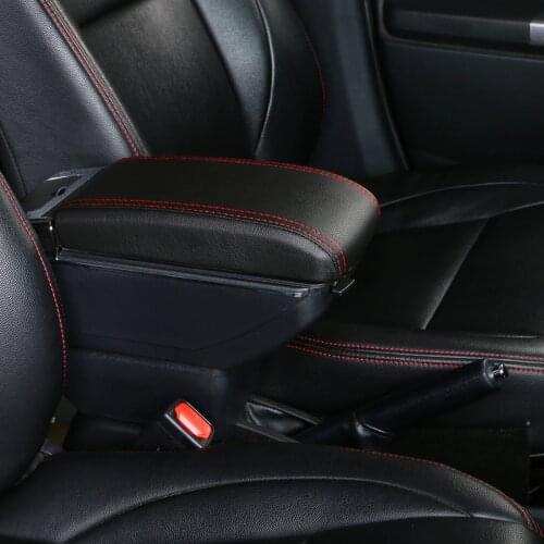 Arm rest box For Honda Fit Jazz 2014-2017 Center Centre Console Storage Box armrest PU Leather with cup holder