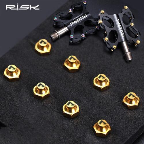 Risk titanium alloy pedal anti slip nail TC4 Outer hexagon Antiskid nail for mountain bike road bike XC cross country