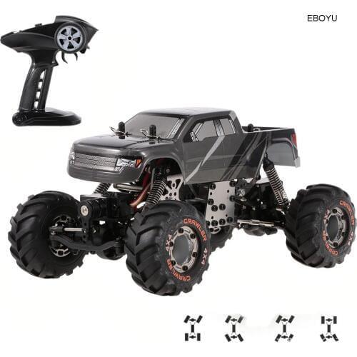 EBOYU 2098B 1:24 2.4GHz 4WD 4WS Devastator Rock RC Crawler RTR with Double Servo Off-Road RC Car RTR-Random Color