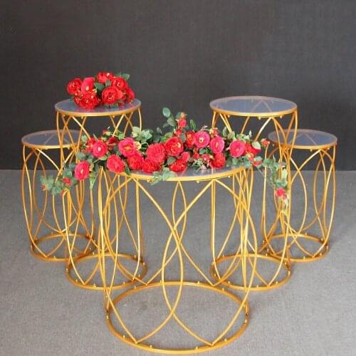 Wedding Props Acrylic Ironwork Cylindrical Dessert Table Pre-function Area Decoration Wedding Party Dim Sum Cake Stand