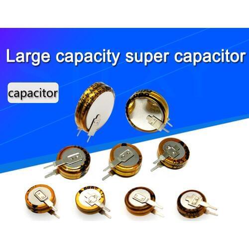 Stlxy 2PCS Large Capacity Super capacitor Faraday Capacitor 5.5V 0.1/0.47/1.5/1.0/4.0/5.0F V-type double layer capacitor DIY Kit