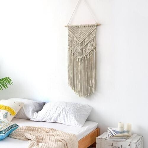 Hand-woven Pendant Macrame Cotton Wall Hanging Art Woven Tapestry Bohemian Crafts Decoration Tapestry For Home Bedroom