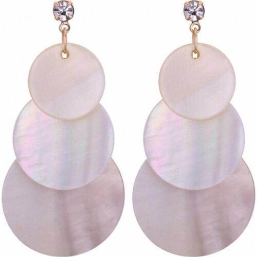 TONGKWOK Bohemia Exaggeration Dangle Earrings For Women Silk Thread Tassel Pearl Long Chandelier Earrings #130998