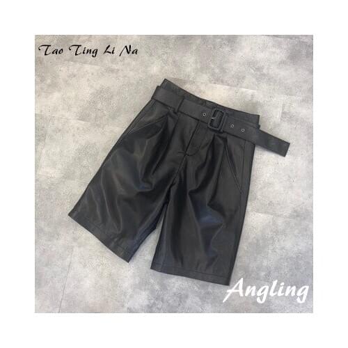 Top brand New Fashion 2020 Natural Genuine Real Sheep Leather Shorts G4 high quality