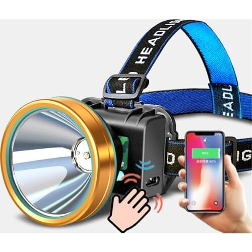 Outdoor Headlight IPX6 5200mAh Smart Sensor Light Lanterna USB Output Charge for Phone Portable Lighting Fishing Linterna Cabeza