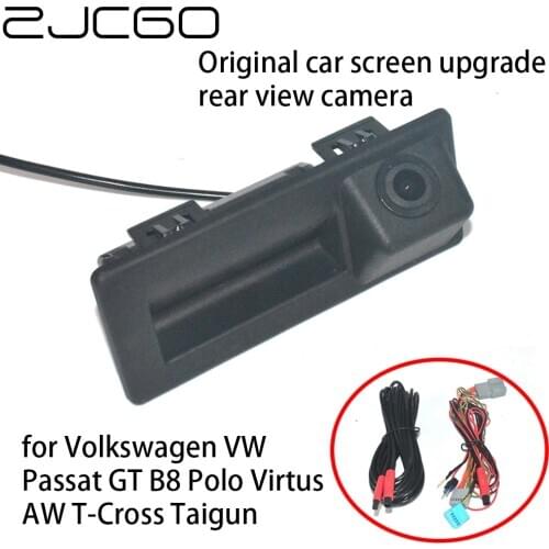 ZJCGO Car Rear View Reverse Back Up Parking Upgrade OEM Factory Camera for Volkswagen Passat GT B8 Polo Virtus AW T-Cross Taigun
