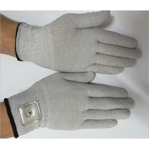 20pcs / 10 pairs Electrical Shock conductive Massage electrode gloves for TENS EMS therapy Hand Massager machine SPA beauty