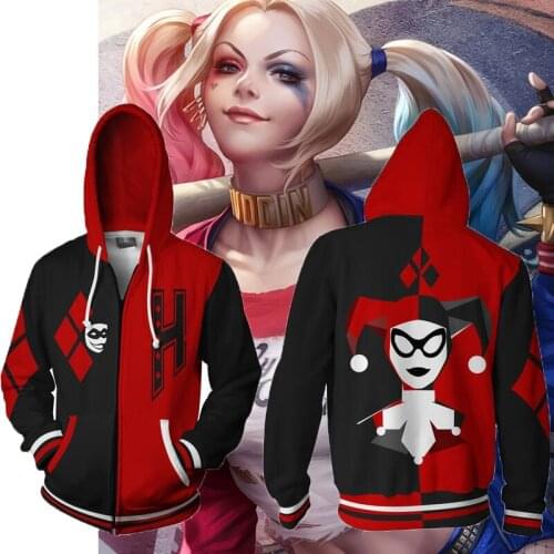 2020 Movie Joker Girls clown cosplay costume men women loaded Women Sweatshirt fashion zipper hoodie halloween costume