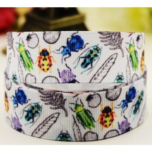 22mm 25mm 38mm 75mm ladybug Cartoon printed Grosgrain Ribbon party decoration 10 Yards X-02951
