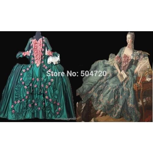 Tailored!NEW Royal 18 Century French Duchess Retro medieval Renaissance Reenactment Theatre Civil war Victorian dress HL-321