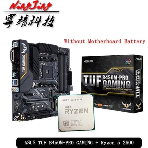 AMD Ryzen 5 2600 R5 2600 CPU + ASUA TUF B450M PRO GAMING Motherboard Suit Socket AM4 CPU + Motherbaord Suit Without cooler