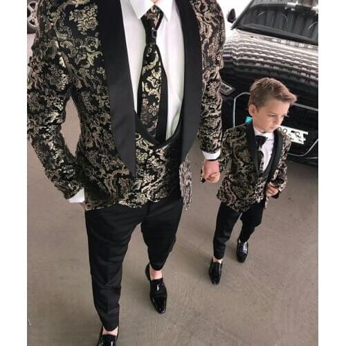 2019 Men Suits Two Pieces Beach Groomsmen Wedding Tuxedos For Men Peaked Lapel Formal Prom Suit (Jacket+Pants) Little Boys Forma