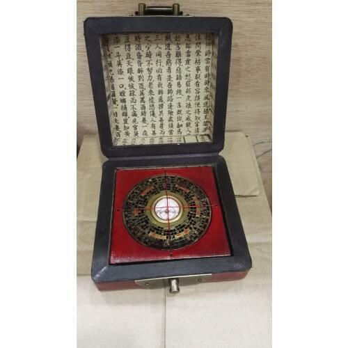 Exquisite Chinese Dragon Phoenix Feng Shui Compass With Wooden Box