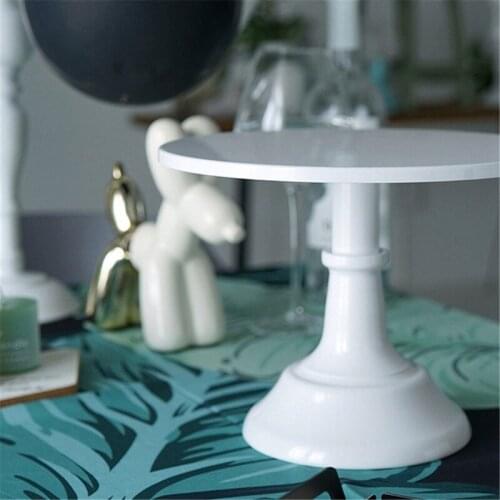 Metal Iron Cake Stand Round Pedestal Dessert Holder Cupcake Display Rack Bakeware White Birthday Wedding Party Decoration