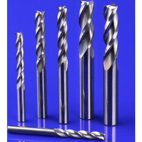5pcs 6*32mm 3 Flute Solid Carbide End Mills Professional Mdf Wood Cutter Router Bits Set,three flute spiral woodworking endmills